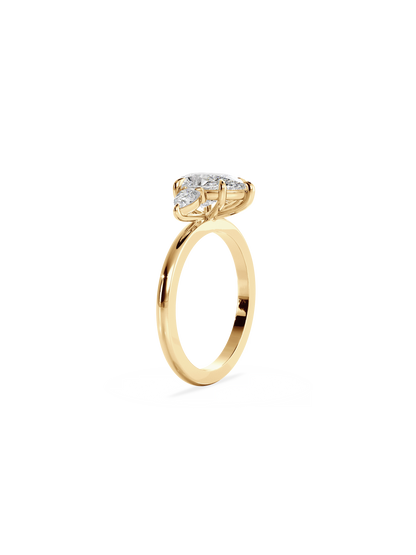 2 CT Round Three Stones Lab Grown Diamond Engagement Ring
