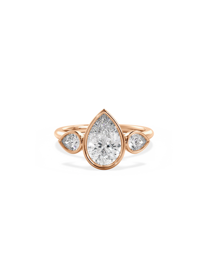 2 CT Round Three Stones Lab Grown Diamond Engagement Ring