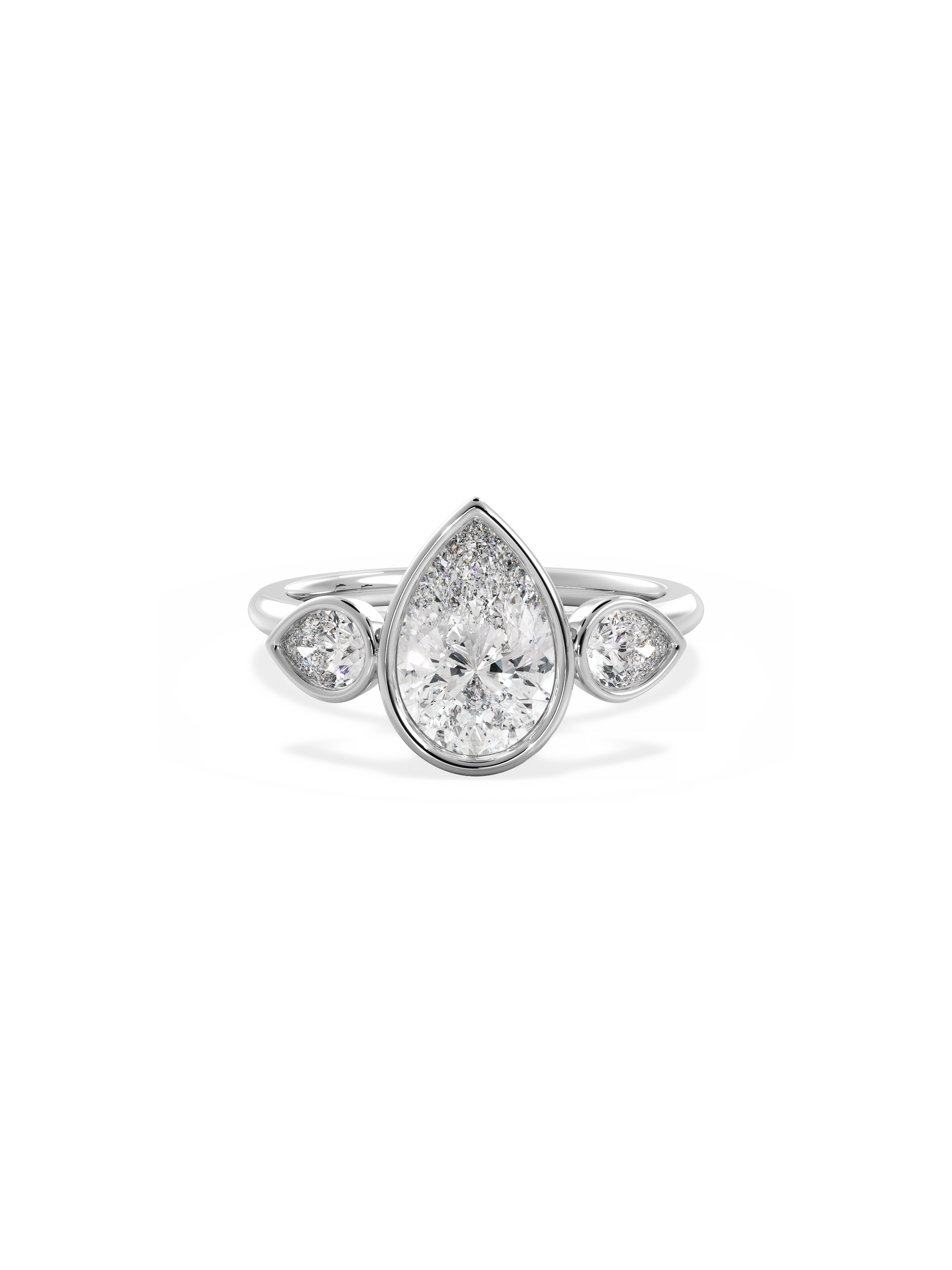 2 CT Round Three Stones Lab Grown Diamond Engagement Ring