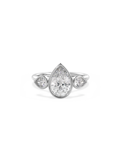 2 CT Round Three Stones Lab Grown Diamond Engagement Ring
