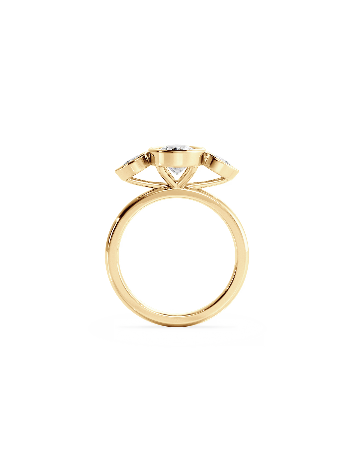 2 CT Round Three Stones Lab Grown Diamond Engagement Ring