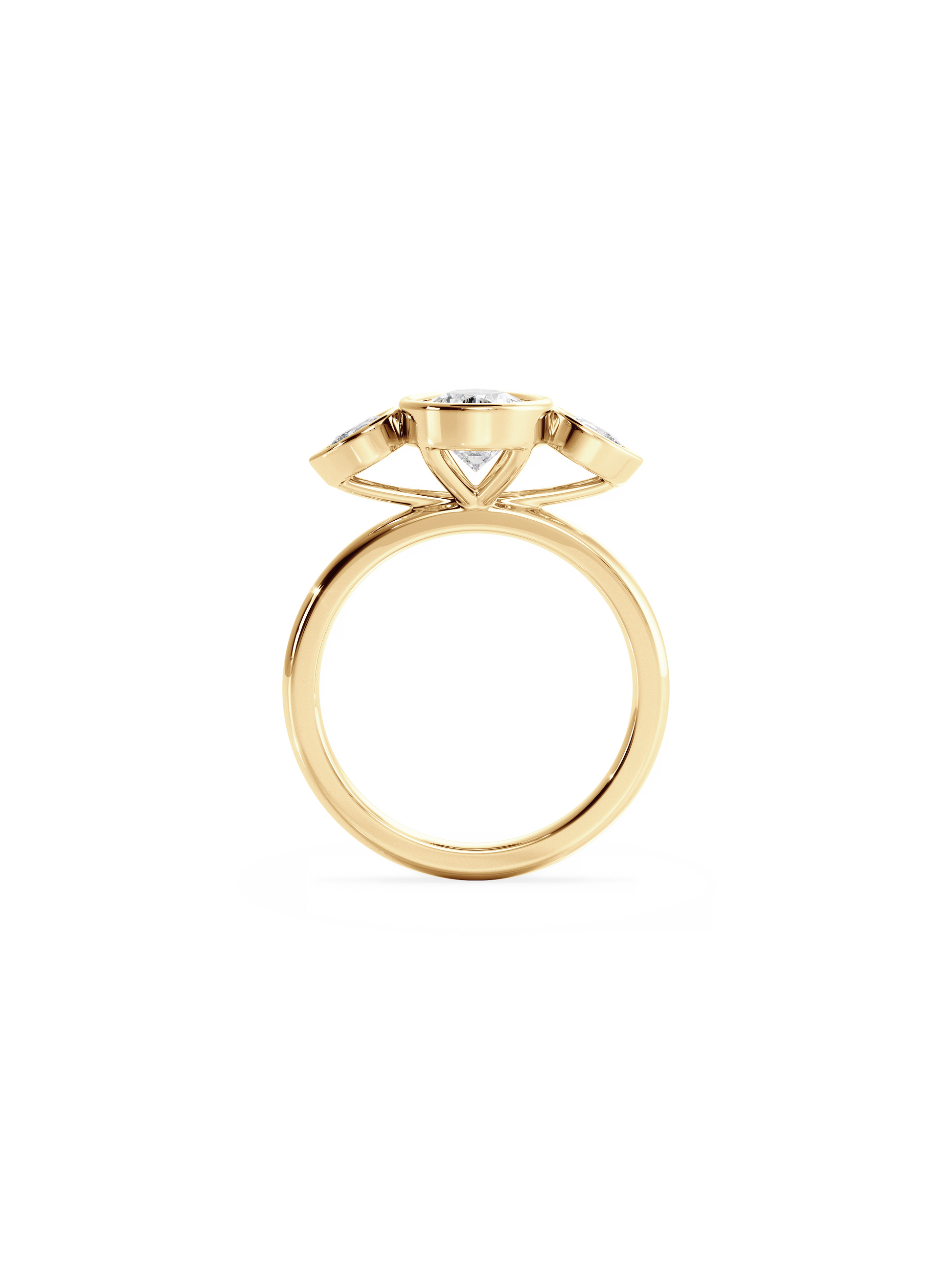 2 CT Round Three Stones Lab Grown Diamond Engagement Ring