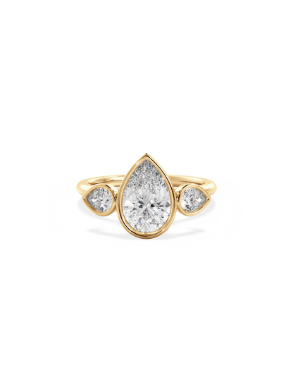 2 CT Round Three Stones Lab Grown Diamond Engagement Ring
