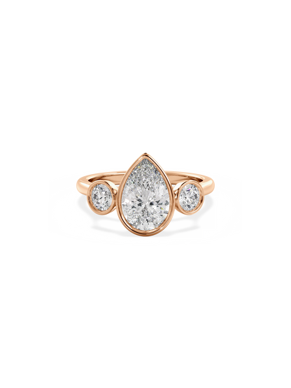 2 CT Round Three Stones Lab Grown Diamond Engagement Ring