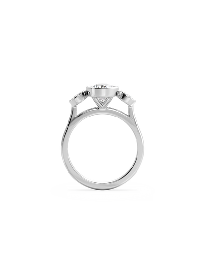 2 CT Round Three Stones Lab Grown Diamond Engagement Ring