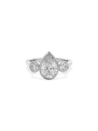 2 CT Round Three Stones Lab Grown Diamond Engagement Ring