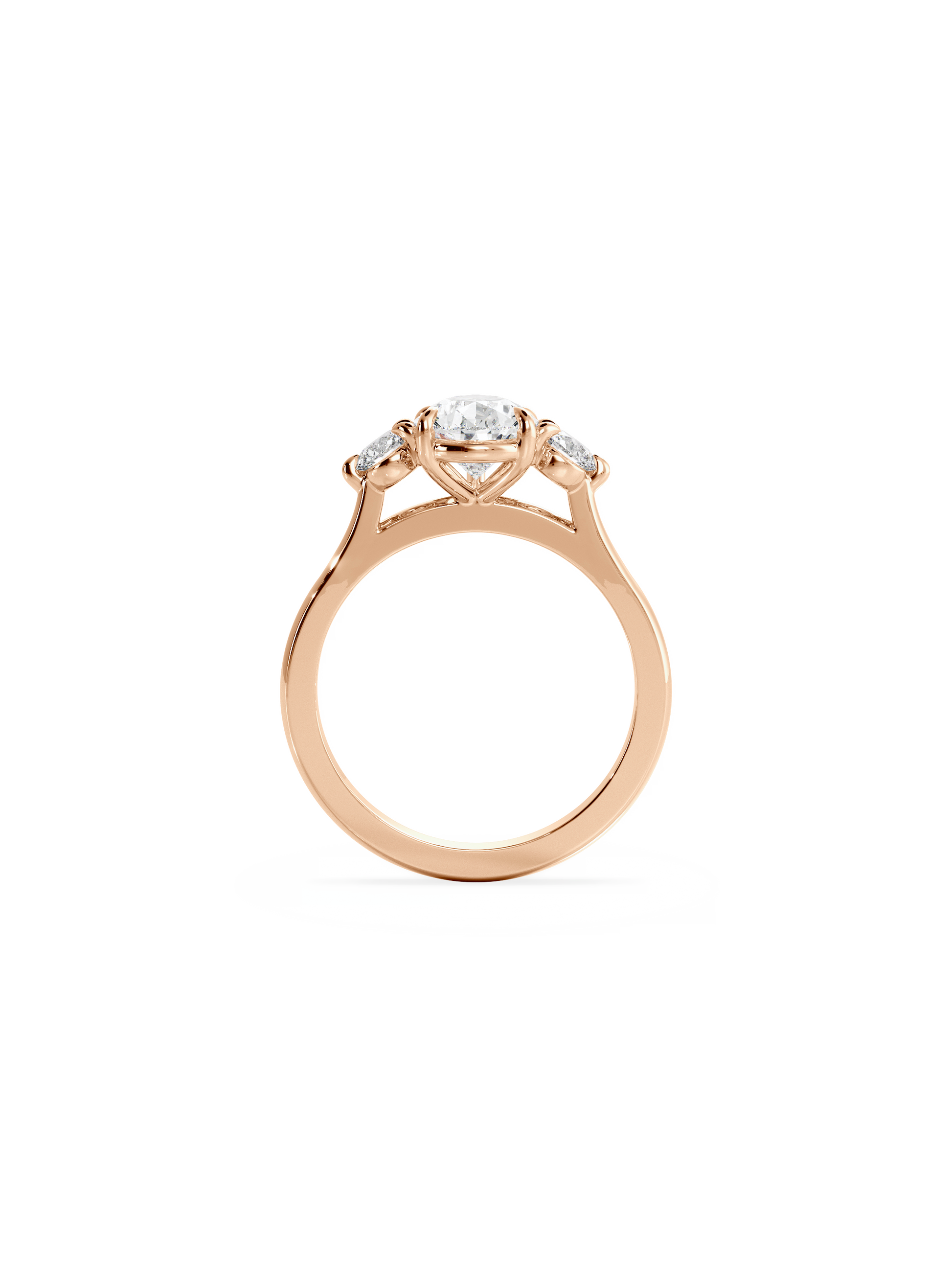 2 CT Round Three Stones Lab Grown Diamond Engagement Ring