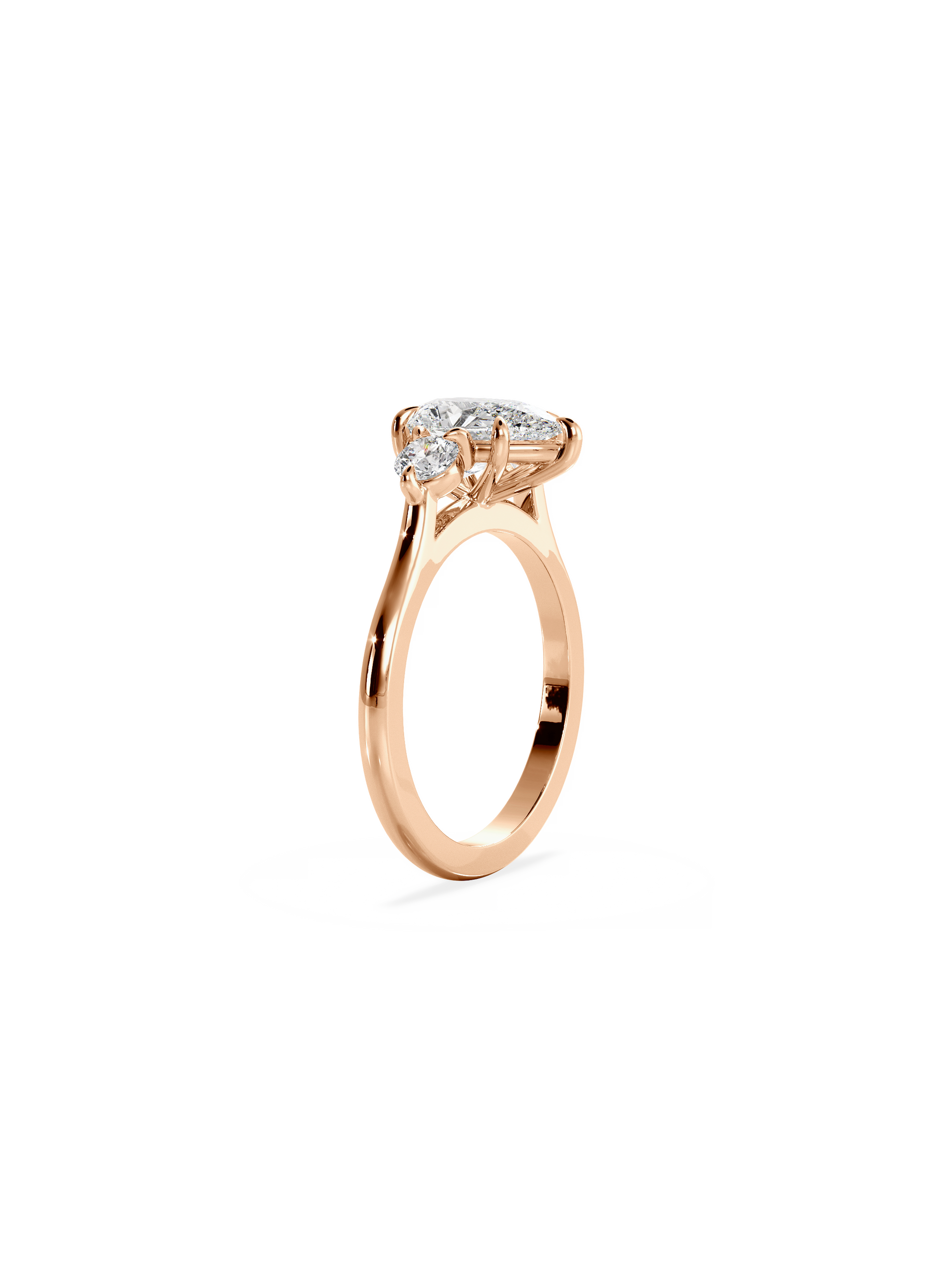 2 CT Round Three Stones Lab Grown Diamond Engagement Ring
