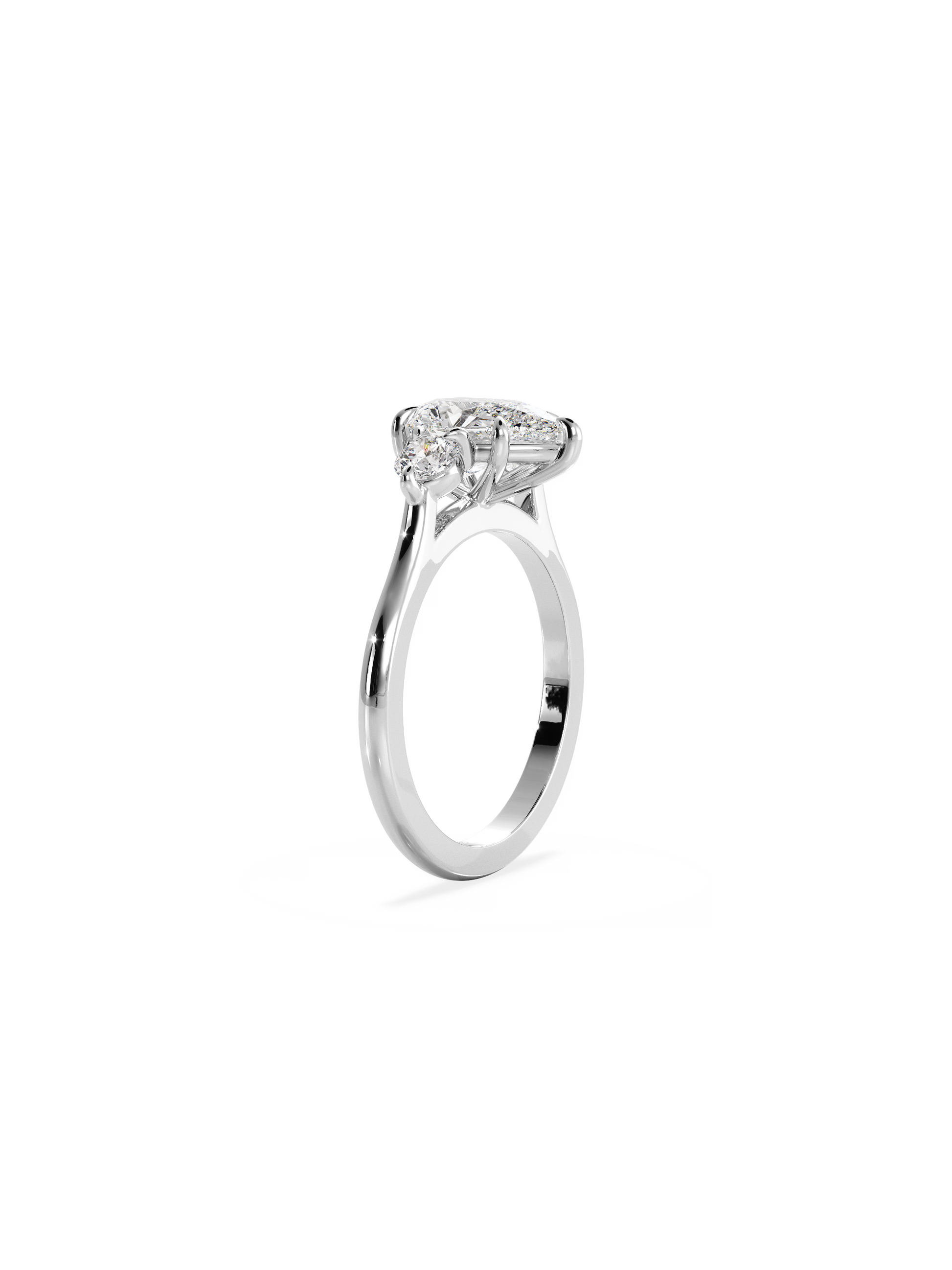 2 CT Round Three Stones Lab Grown Diamond Engagement Ring