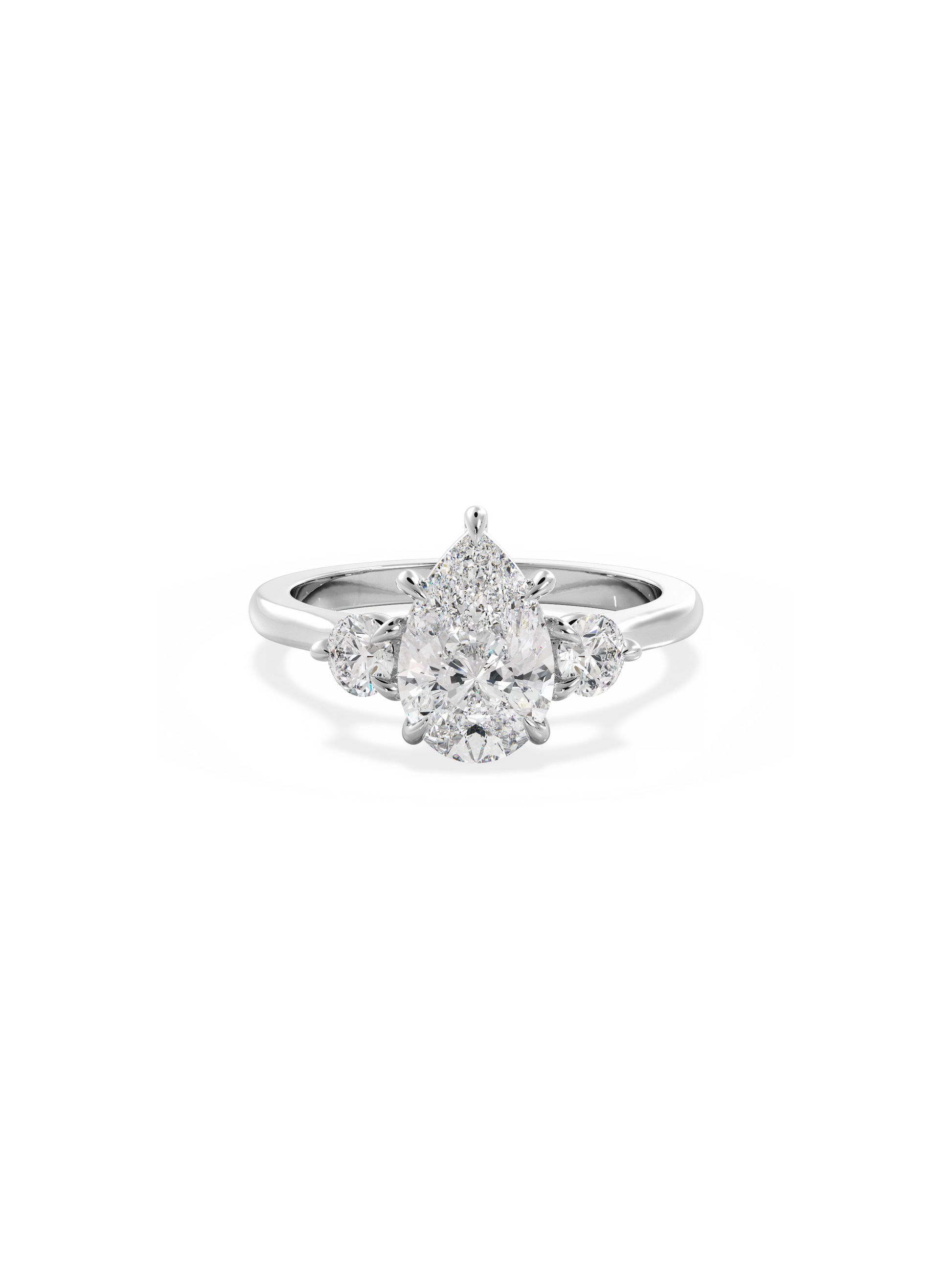 2 CT Round Three Stones Lab Grown Diamond Engagement Ring