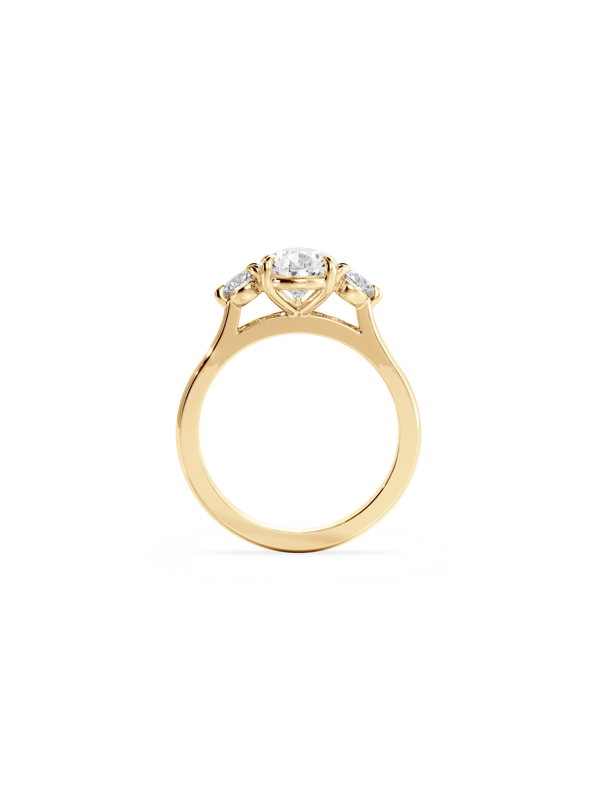2 CT Round Three Stones Lab Grown Diamond Engagement Ring