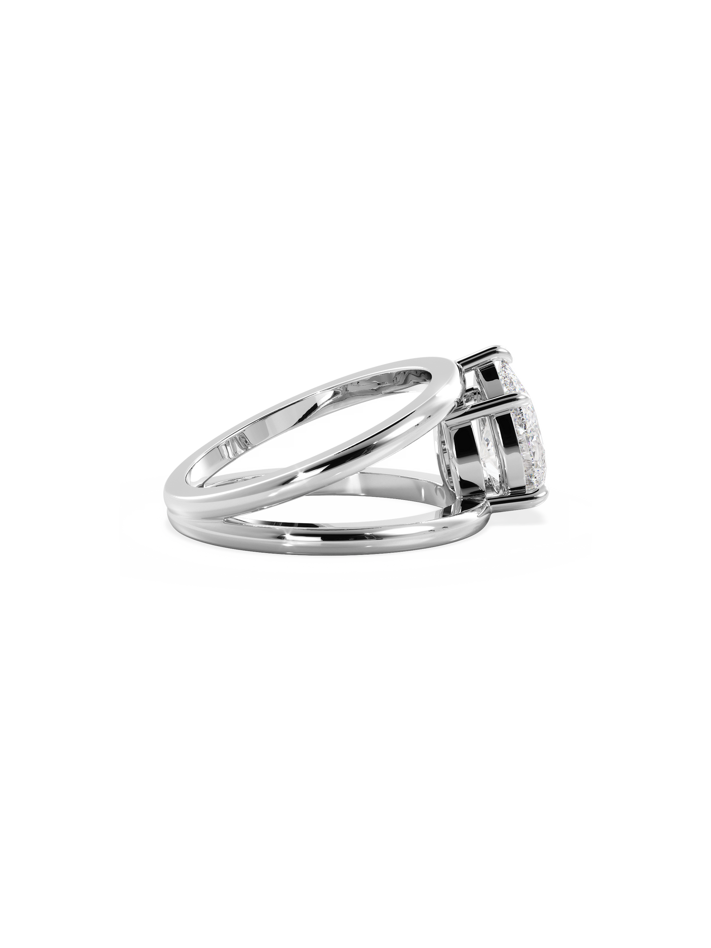 2 CT Round Three Stones Lab Grown Diamond Engagement Ring
