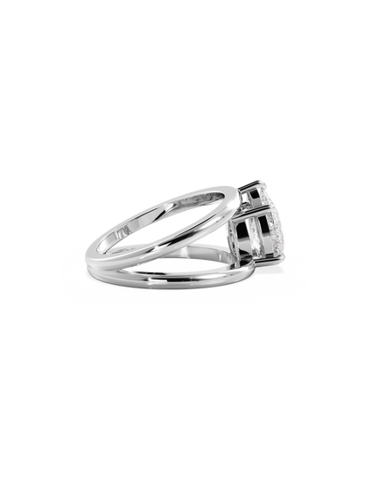 2 CT Round Three Stones Lab Grown Diamond Engagement Ring