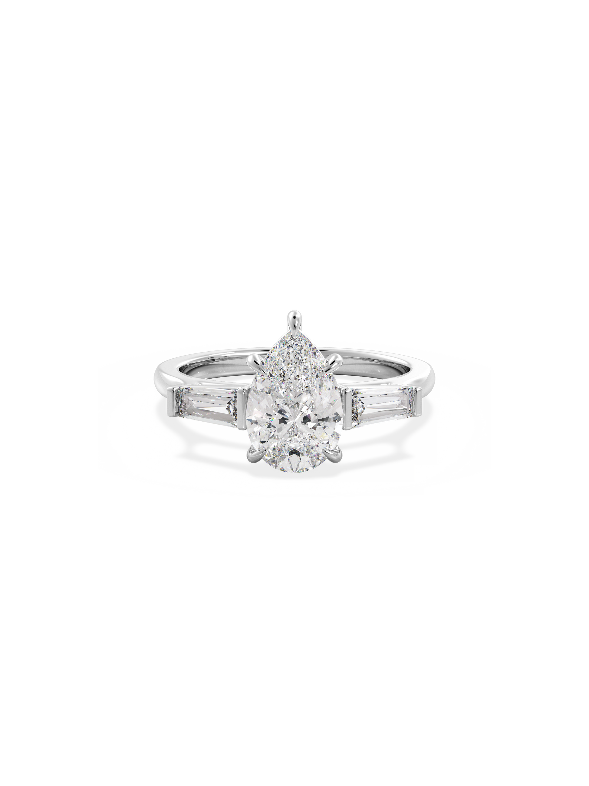 2 CT Round Three Stones Lab Grown Diamond Engagement Ring