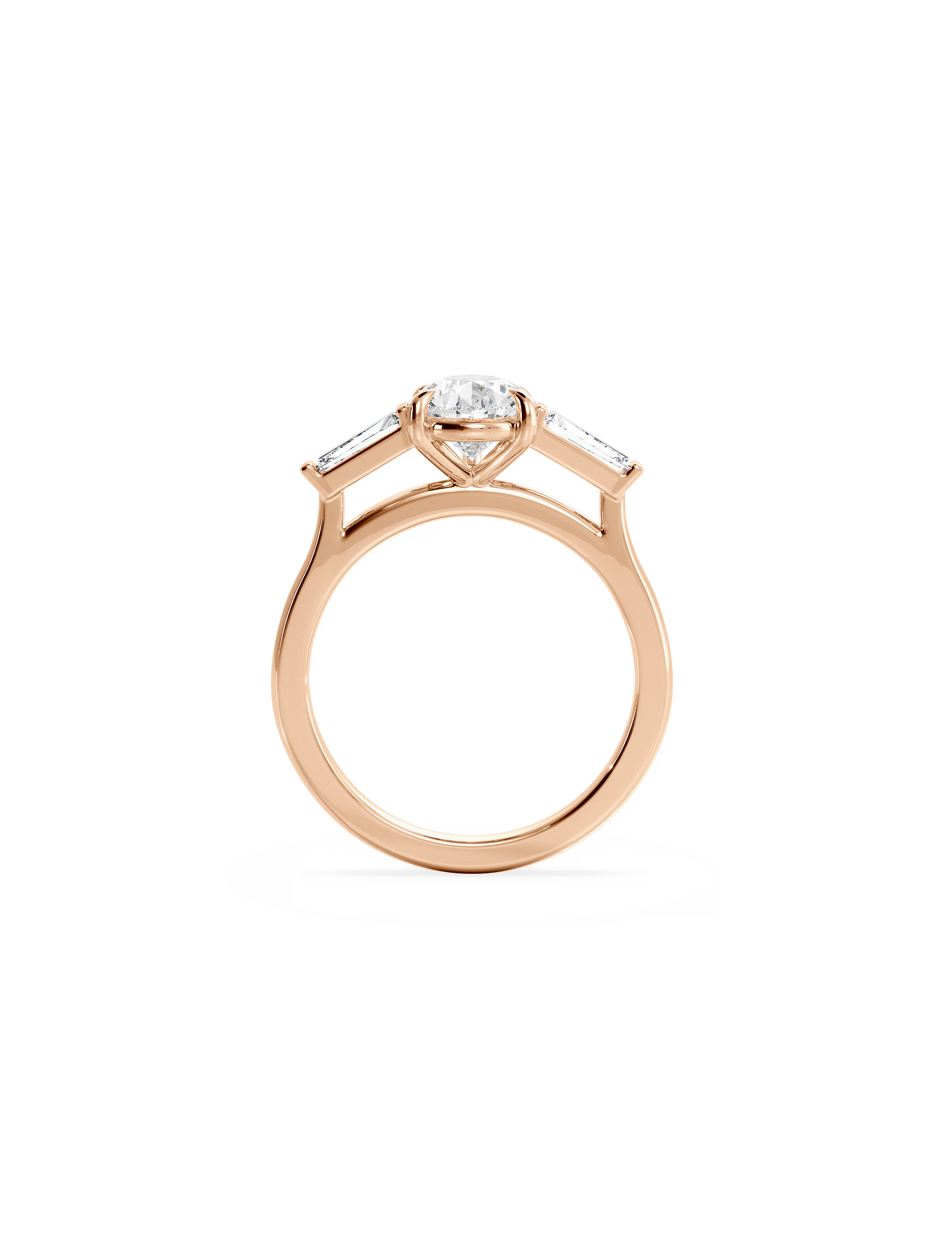 2 CT Round Three Stones Lab Grown Diamond Engagement Ring
