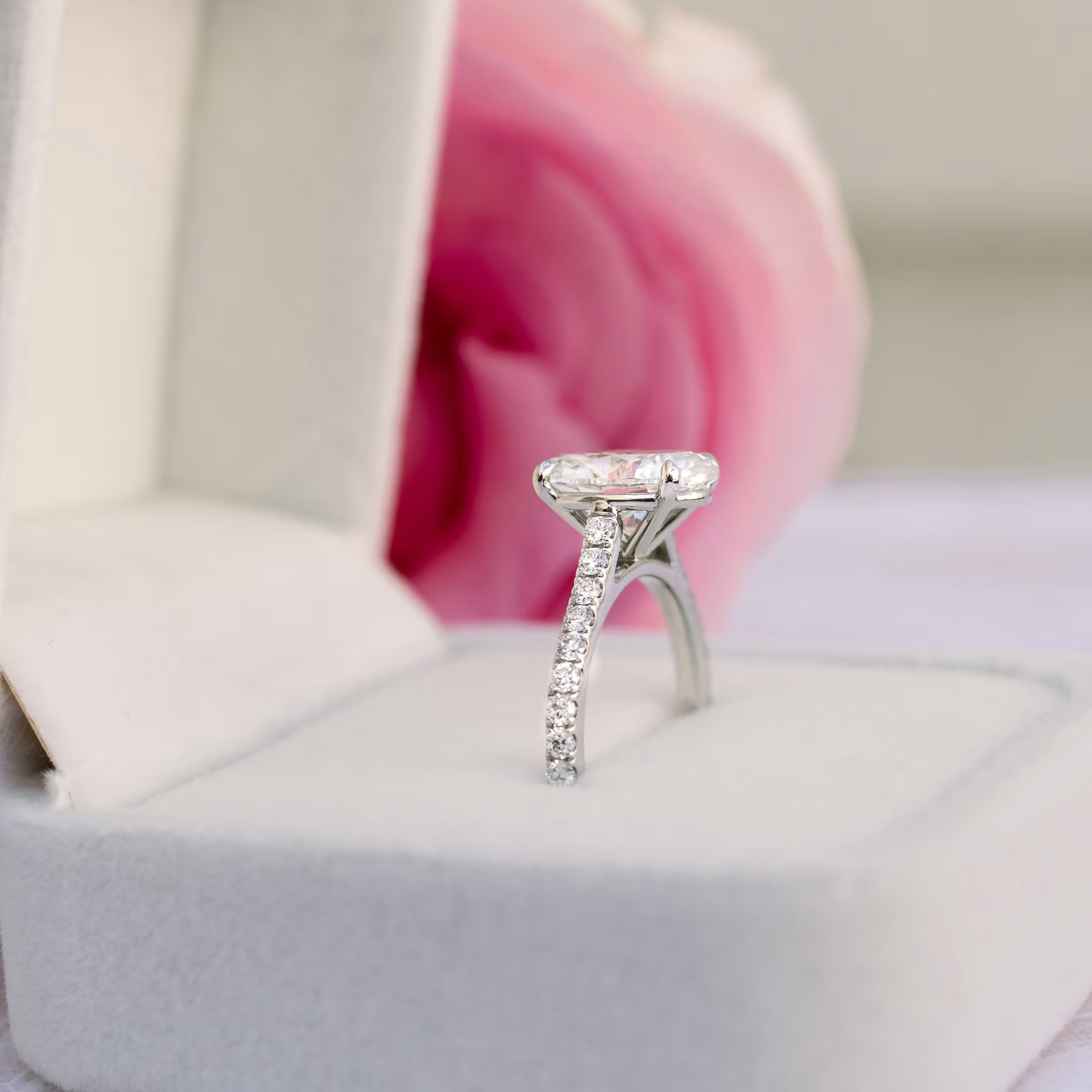 Marquise Cut Cluster Styled Lab Grown Diamond Engagement Ring