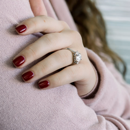 Marquise Cut Cluster Styled Lab Grown Diamond Engagement Ring