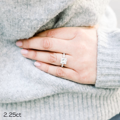 Marquise Cut Cluster Styled Lab Grown Diamond Engagement Ring