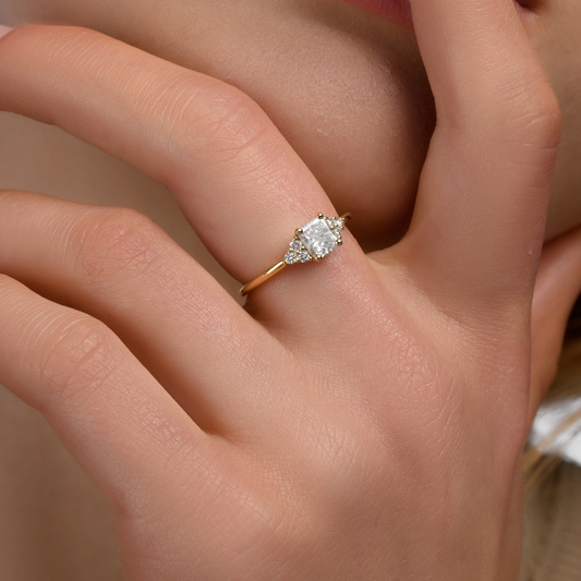 2 CT Round Three Stones Lab Grown Diamond Engagement Ring