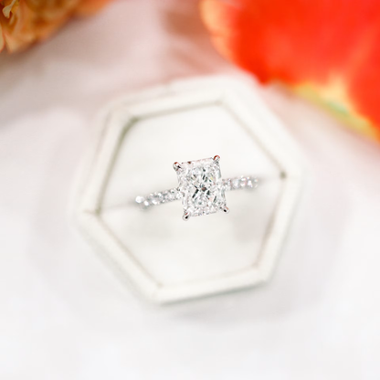 Marquise Cut Cluster Styled Lab Grown Diamond Engagement Ring
