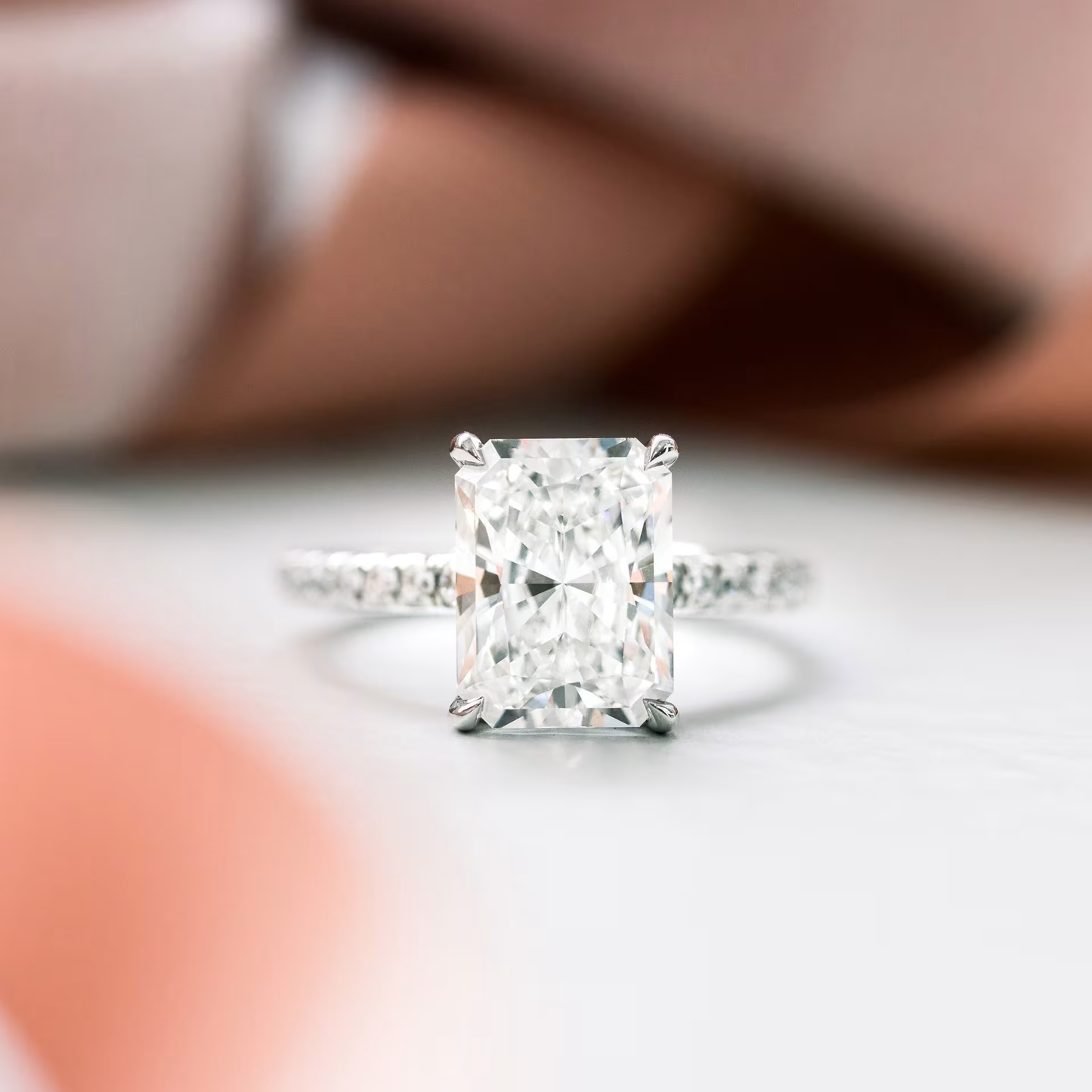 Marquise Cut Cluster Styled Lab Grown Diamond Engagement Ring