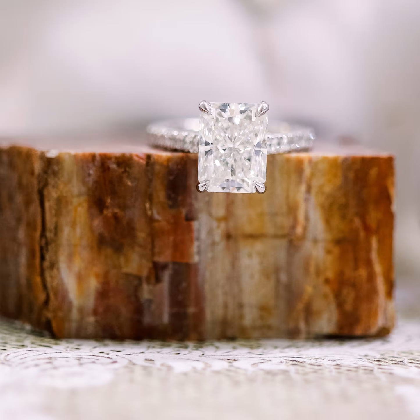 Marquise Cut Cluster Styled Lab Grown Diamond Engagement Ring