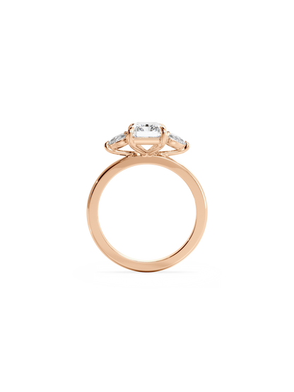 2 CT Round Three Stones Lab Grown Diamond Engagement Ring