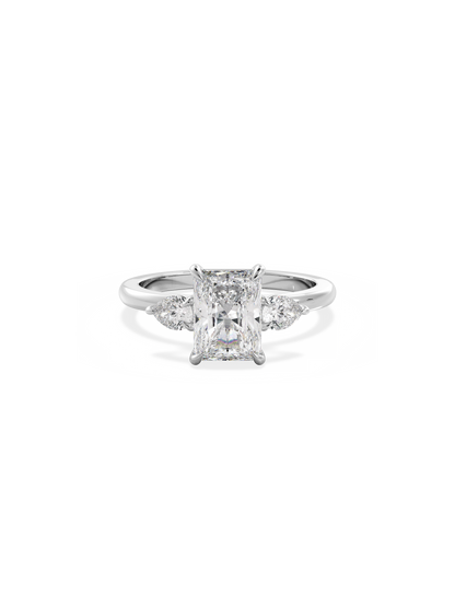 2 CT Round Three Stones Lab Grown Diamond Engagement Ring