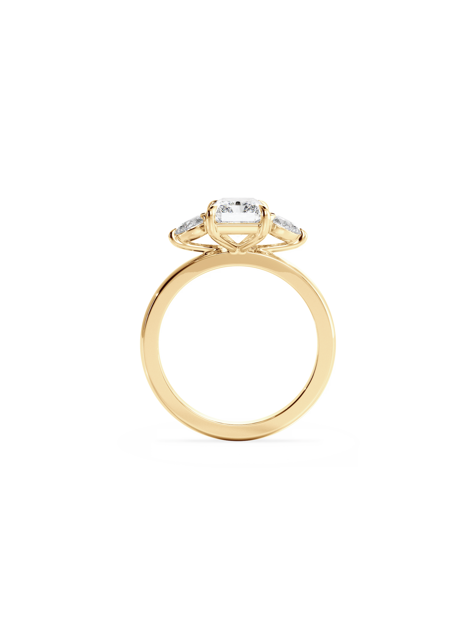 2 CT Round Three Stones Lab Grown Diamond Engagement Ring