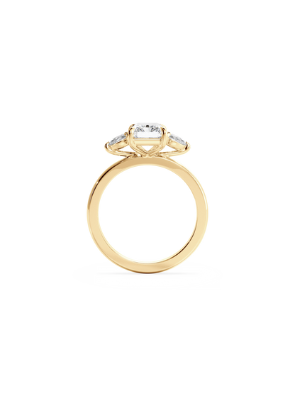 2 CT Round Three Stones Lab Grown Diamond Engagement Ring