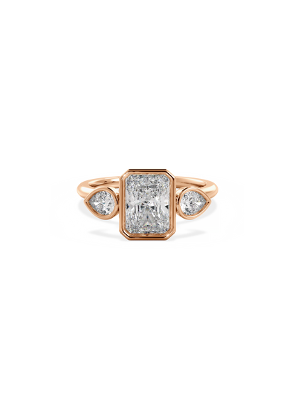 2 CT Round Three Stones Lab Grown Diamond Engagement Ring