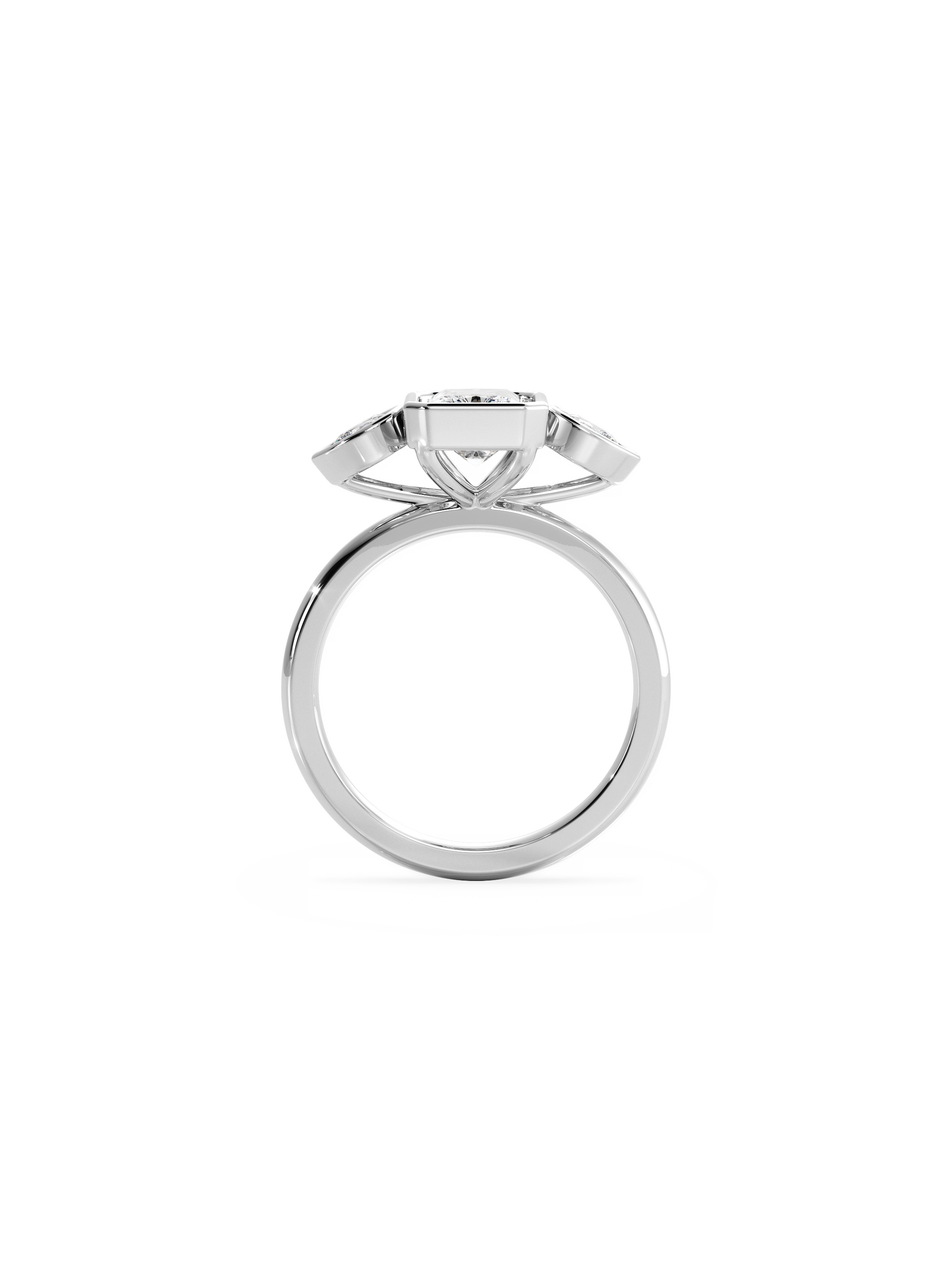 2 CT Round Three Stones Lab Grown Diamond Engagement Ring