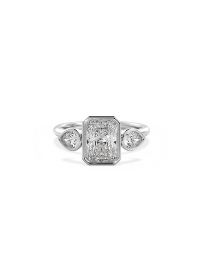 2 CT Round Three Stones Lab Grown Diamond Engagement Ring
