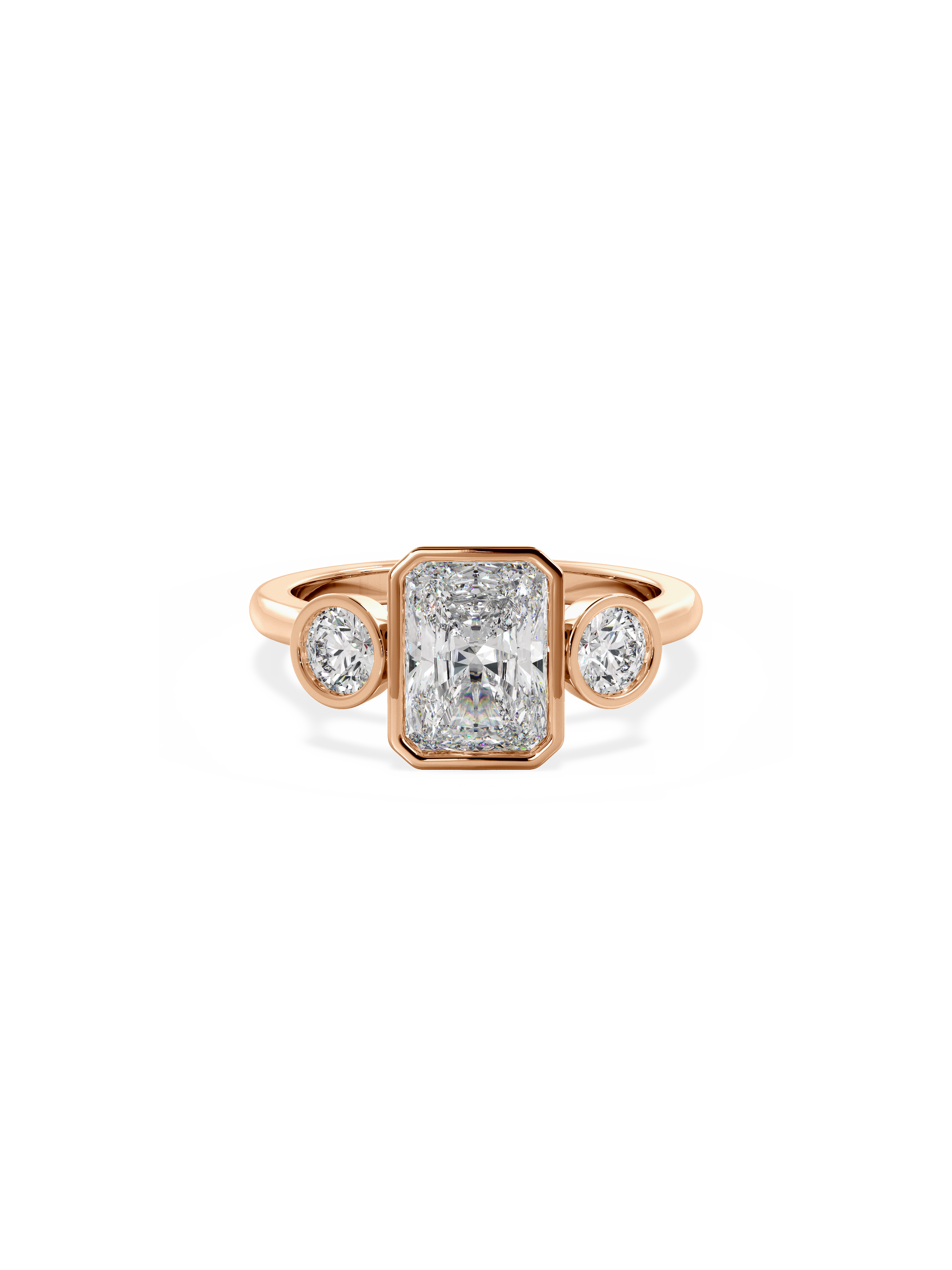 2 CT Round Three Stones Lab Grown Diamond Engagement Ring