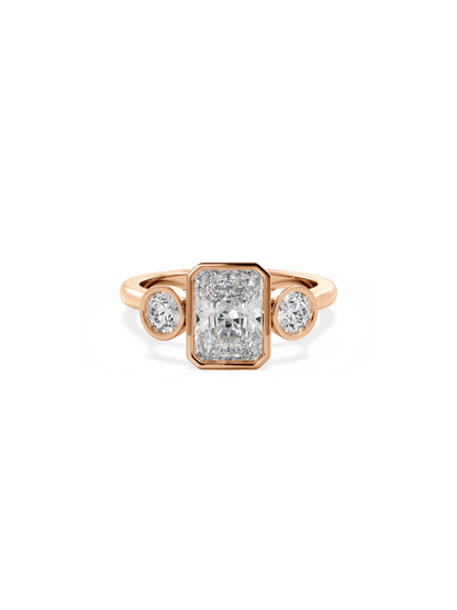 2 CT Round Three Stones Lab Grown Diamond Engagement Ring