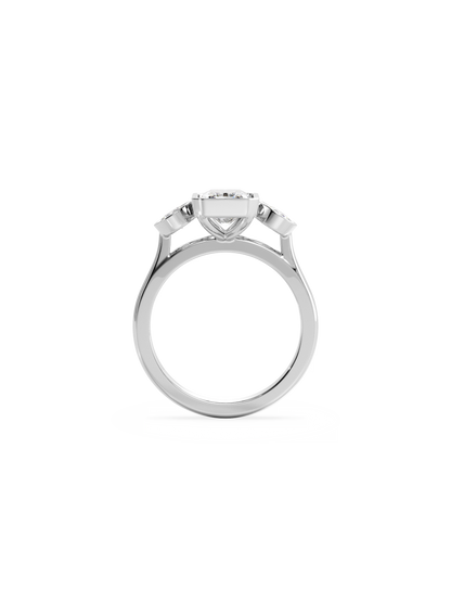 2 CT Round Three Stones Lab Grown Diamond Engagement Ring