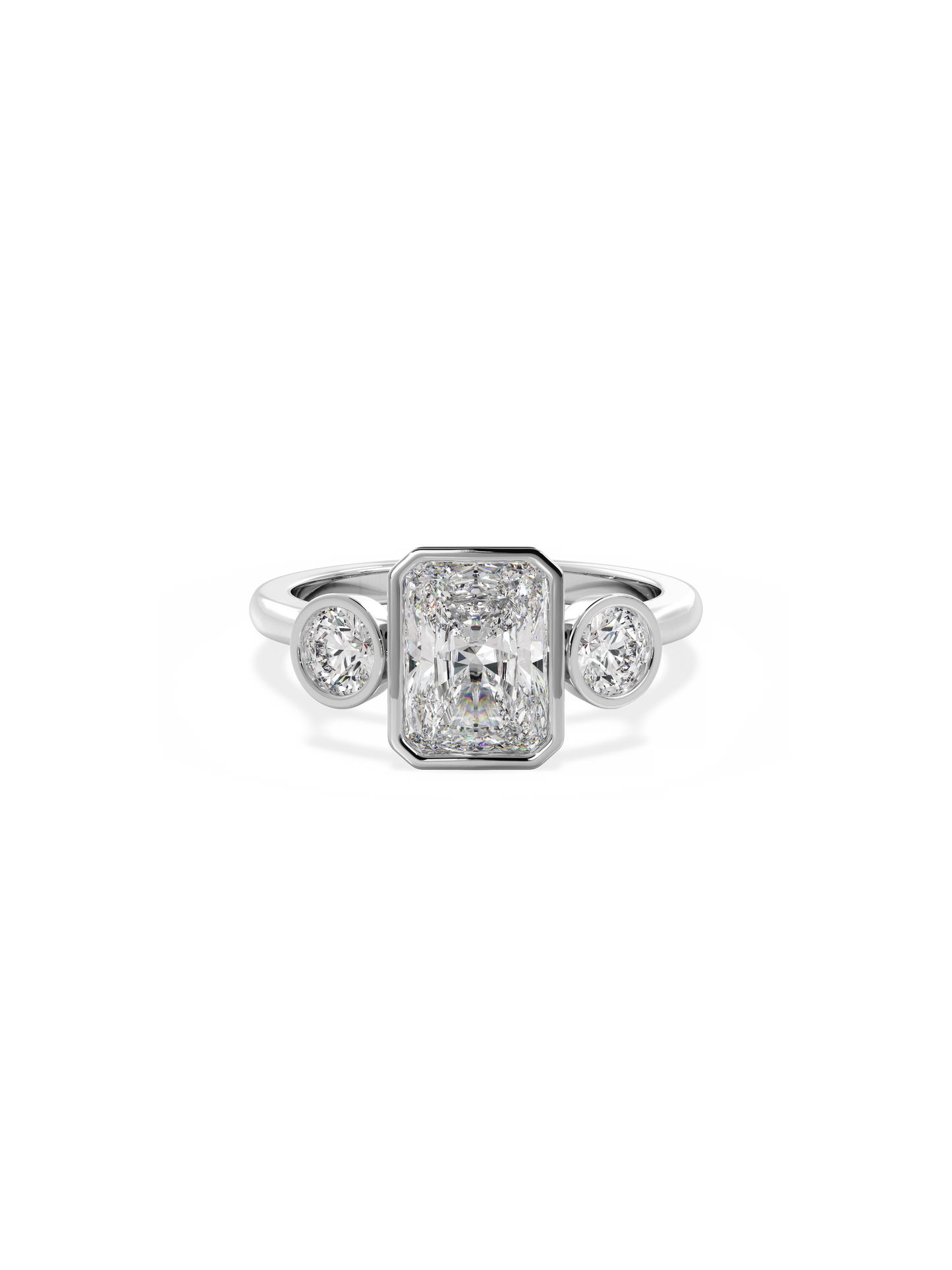 2 CT Round Three Stones Lab Grown Diamond Engagement Ring