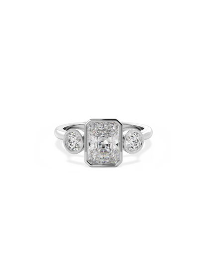 2 CT Round Three Stones Lab Grown Diamond Engagement Ring