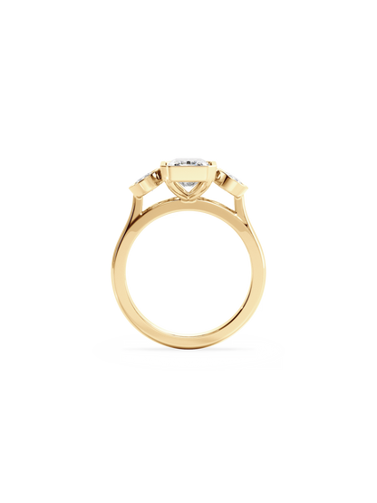 2 CT Round Three Stones Lab Grown Diamond Engagement Ring