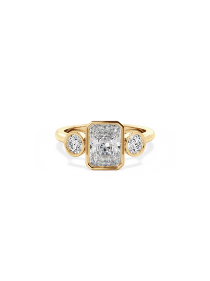 2 CT Round Three Stones Lab Grown Diamond Engagement Ring