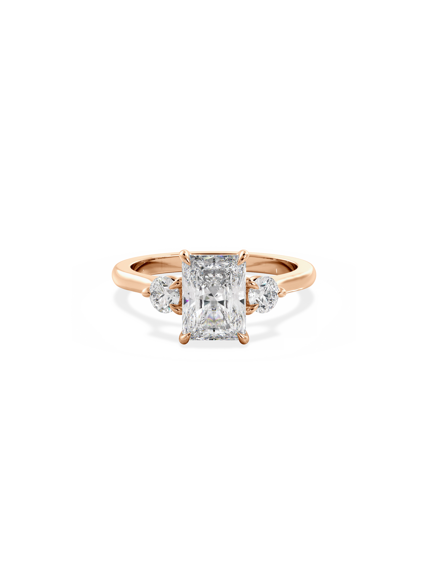 2 CT Round Three Stones Lab Grown Diamond Engagement Ring