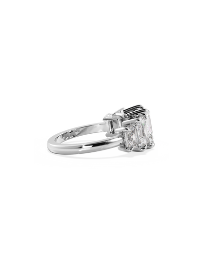 2 CT Round Three Stones Lab Grown Diamond Engagement Ring
