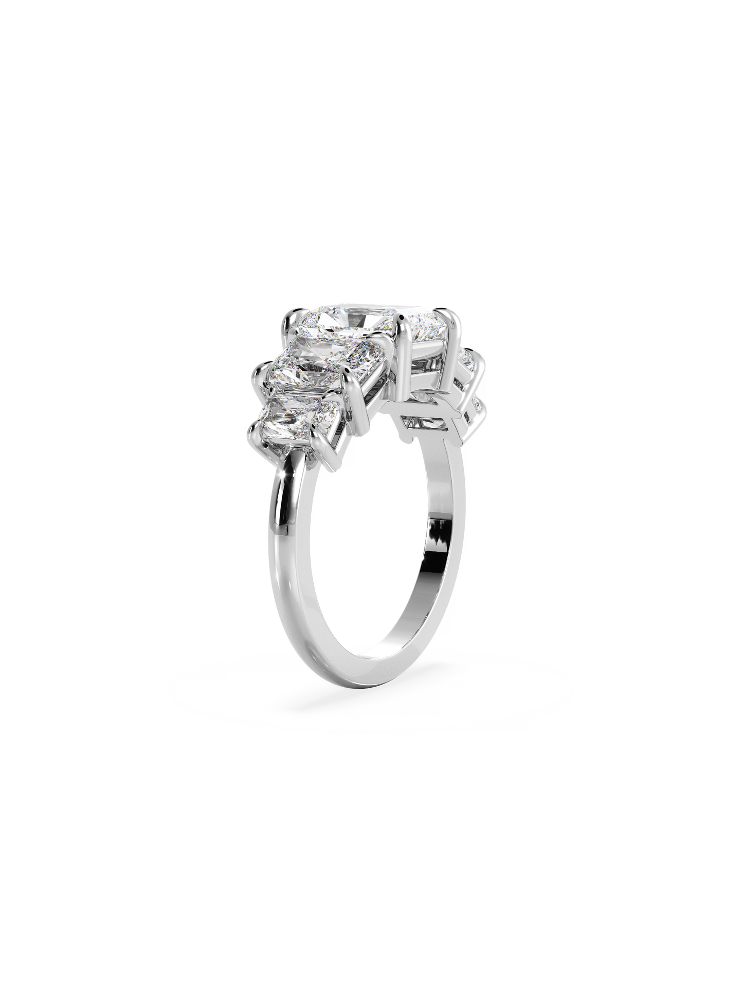 2 CT Round Three Stones Lab Grown Diamond Engagement Ring