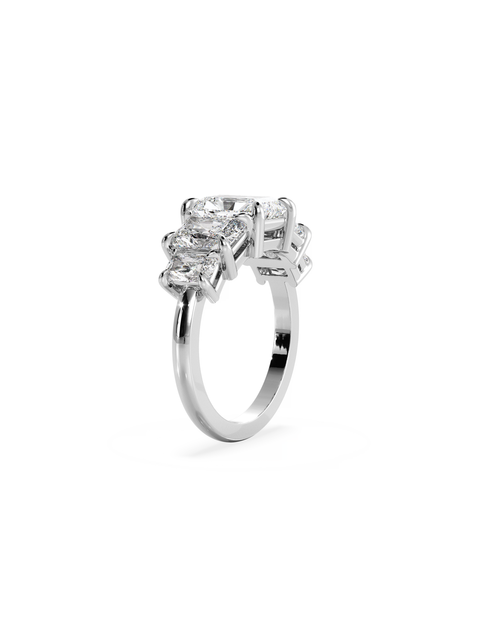 2 CT Round Three Stones Lab Grown Diamond Engagement Ring