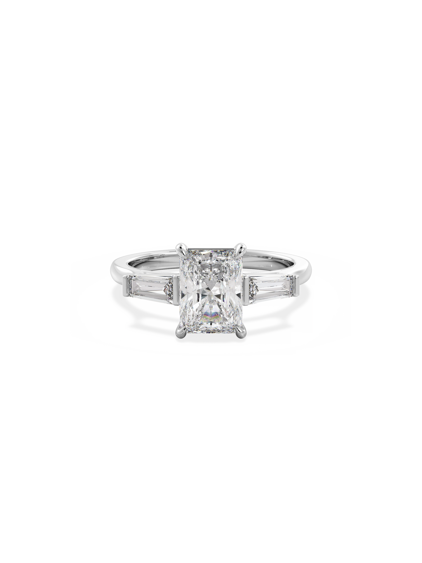 2 CT Round Three Stones Lab Grown Diamond Engagement Ring