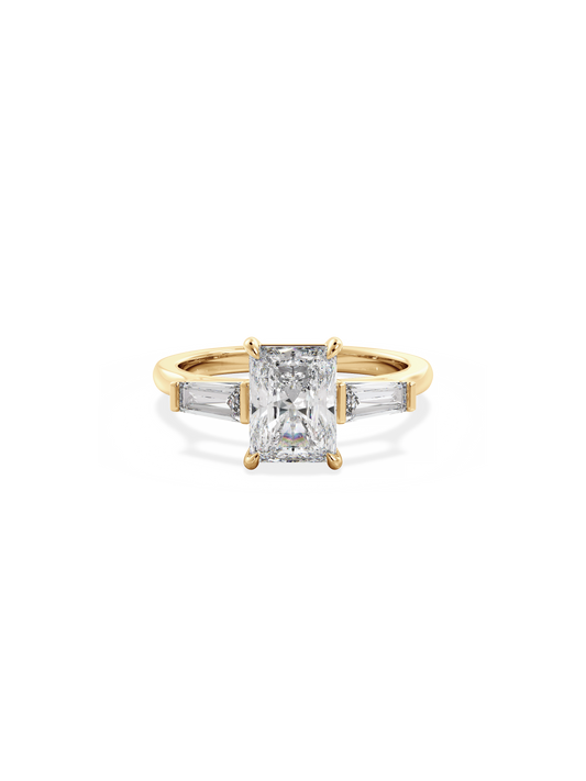 2 CT Round Three Stones Lab Grown Diamond Engagement Ring