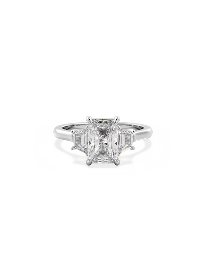 2 CT Round Three Stones Lab Grown Diamond Engagement Ring