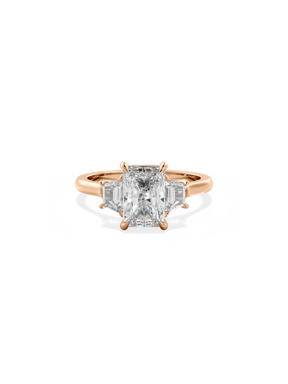 2 CT Round Three Stones Lab Grown Diamond Engagement Ring