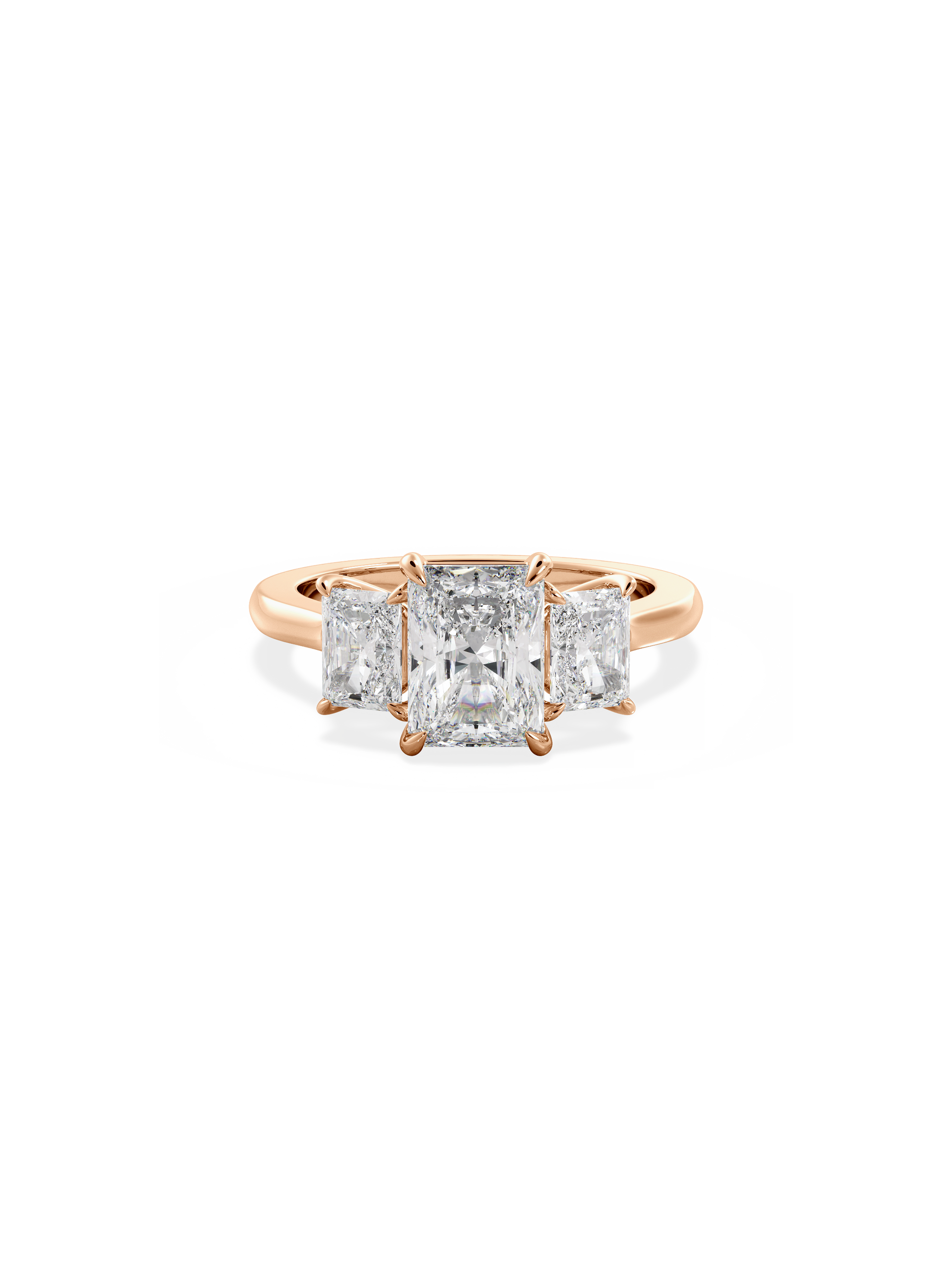 2 CT Round Three Stones Lab Grown Diamond Engagement Ring