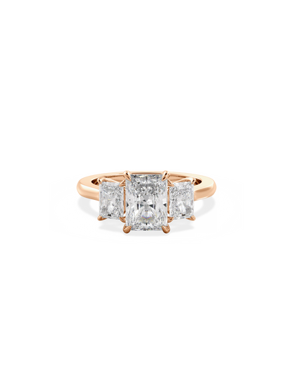 2 CT Round Three Stones Lab Grown Diamond Engagement Ring